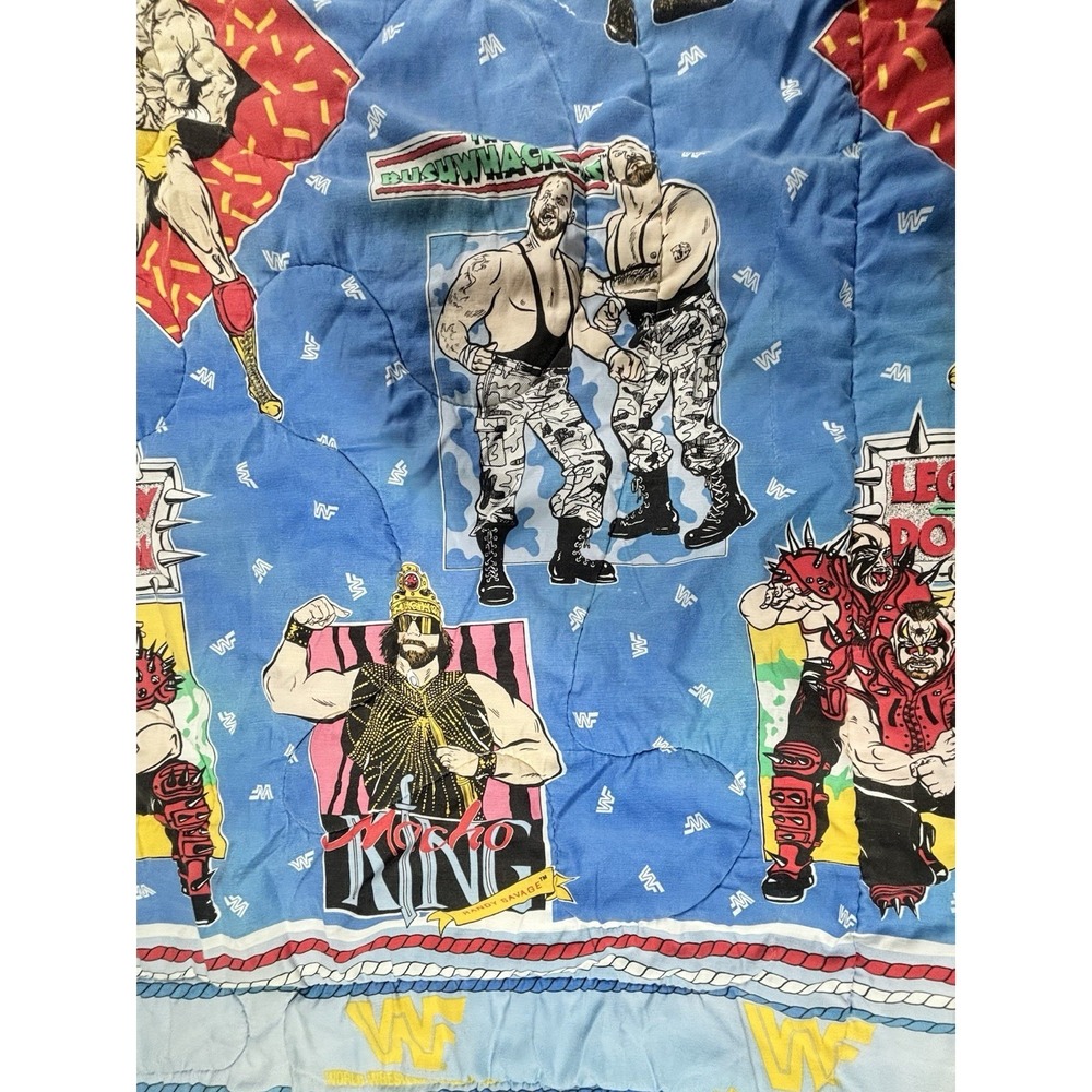 Vtg 1991 WWF Wrestling Legends Duvet Cover Hulk Hogan Jake‎ The Snake Macho King - Picture 8 of 13
